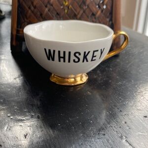 Indigo Whiskey Tea Cup Gold Rim Coffee Booze Gift Collectible Mothers Day